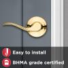 Tustin Bed/Bath Lever with Microban Antimicrobial Protection in Polished Brass(Hall and Closet)