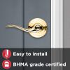 Tustin Bed/Bath Lever with Microban Antimicrobial Protection in Polished Brass(Privacy)