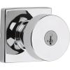 Kwikset 740PSKSQT-26S Pismo Knob with Square Rose Entry Lock SmartKey with 6AL Latch and RCS Strike Bright Chrome Finish