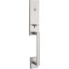 Kwikset 818VNHLIP-15S Single Cylinder Vancouver Exterior Handleset with SmartKey with RCAL Latch and RCS Strike Satin Nickel Finish