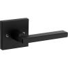 Kwikset 91550-002 Halifax Slim Square Privacy Bed/Bath Lever in Polished Chrome(Matte Black)