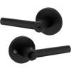 Kwikset 91560-030 Milan Round Keyed Entry Lever Featuring SmartKey in Iron Black(Matte Black)