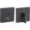 Kwikset 92580-005 258 Downtown Low Profile Slim Square Modern Contemporary Single Cylinder Deadbolt Door Lock featuring SmartKey Security in Satin Nickel(Iron Black)