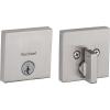 Kwikset 92580-005 258 Downtown Low Profile Slim Square Modern Contemporary Single Cylinder Deadbolt Door Lock featuring SmartKey Security in Satin Nickel(Satin Nickel)