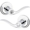Kwikset 97402-572 Tustin Keyed Entry Lever for Garage or Office Door Handle Featuring SmartKey Security with a Traditional Design Entry Lever, Polished Chrome(Keyed Entry)