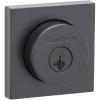 Kwikset Halifax Square Rose Single Cylinder Deadbolt SmartKey with 6AL Latch and Square Corner, Round Corner Strikes – Matte Black