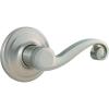 Kwikset Lido Dummy Door Handle, Single Sided Lever for Closets, French Double Doors, and Pantry, Satin Nickel Non-Turning Right Handed Interior Push/Pull Lever, with Microban Protection