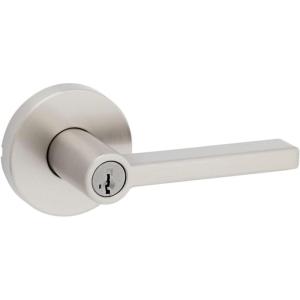 Kwikset 740HFLRDT-15S Halifax Lever with Round Rose Entry Door Lock SmartKey with 6AL Latch and RCS Strike Satin Nickel Finish(Satin Nickel)