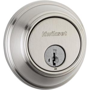 Kwikset 816 Key Control Deadbolt Lock, Round Satin Nickel Exterior Keyed Front Entry Door, Pick Resistant SmartKey Rekey Security, Single Cylinder Dead Bolt, with Microban Protection((Pack of 1))