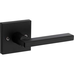 Kwikset 91550-002 Halifax Slim Square Privacy Bed/Bath Lever in Polished Chrome(Matte Black)