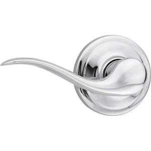 Kwikset 97402-657 Tustin Keyed Entry Lever for Garage or Office Door Handle Featuring SmartKey Security with a Traditional Design Entry Lever, Polished Brass (97402-657)(Polished Chrome)