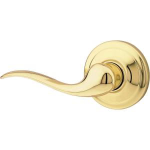Kwikset 97402-657 Tustin Keyed Entry Lever for Garage or Office Door Handle Featuring SmartKey Security with a Traditional Design Entry Lever, Polished Brass (97402-657)(Polished Brass)