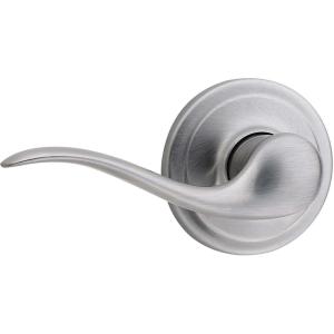 Kwikset 97402-657 Tustin Keyed Entry Lever for Garage or Office Door Handle Featuring SmartKey Security with a Traditional Design Entry Lever, Polished Brass (97402-657)(Satin Chrome)