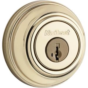 Kwikset 980 Single Cylinder Deadbolt featuring SmartKey® in Venetian Bronze(Polished Brass)
