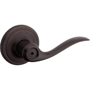 Kwikset Tustin Dummy Door Handle, Single Sided Lever for Closets, French Double Doors, and Pantry, Satin Nickel Non-Turning Right Handed Interior Push/Pull Lever, with Microban Protection(Venetian Bronze)