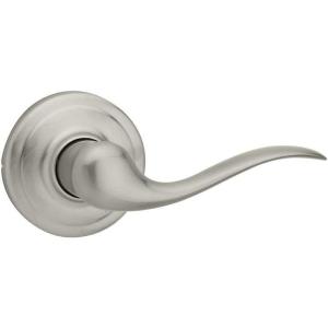 Kwikset Tustin Interior Passage Door Handle, Lever For Closet and Hallway Doors, Reversible Non-Locking Handle Lever, Satin Nickel, with Microban Protection((Pack of 1))