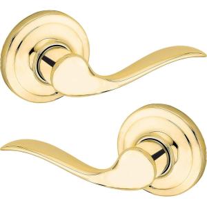 Tustin Bed/Bath Lever with Microban Antimicrobial Protection in Polished Brass(Hall and Closet)