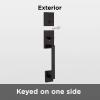 Kwikset San Clemente Front Door Lock Handle and Deadbolt Set, Entry Handleset Exterior Only, Matte Black, Pick Resistant SmartKey Rekey Deadbolt Security, Interior Sold Separately