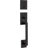 Kwikset San Clemente Front Door Lock Handle and Deadbolt Set, Entry Handleset Exterior Only, Matte Black, Pick Resistant SmartKey Rekey Deadbolt Security, Interior Sold Separately