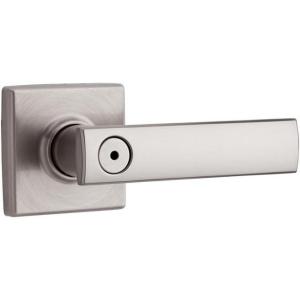 Kwikset Vedani Bed/Bath Lever Lever in Satin Nickel