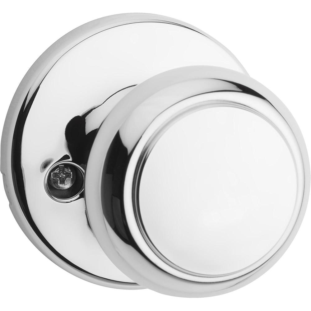 image:imageKwikset Cove Dummy Door Knob Single Sided Handle for Closets French Double Doors and Pantry Polished Chrome NonTurning Interior PushPull Door Knob