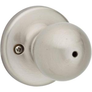 Kwikset 300P 15 CP Polo Bed and Bath Knob, Satin Nickel(Satin Nickel)