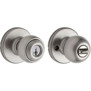 Kwikset Polo Entry Knob featuring SmartKey in Satin Nickel