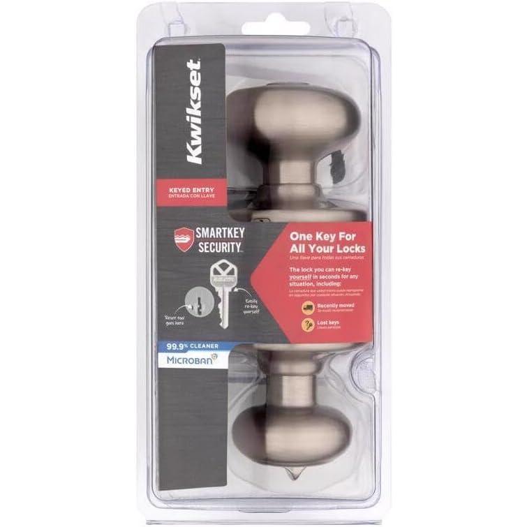 image:imageKwikset SmartKey Security Satin Nickel Entry Knob KW1 234 in