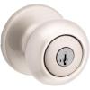 Kwikset SmartKey Security Satin Nickel Entry Knob KW1 2-3/4 in.
