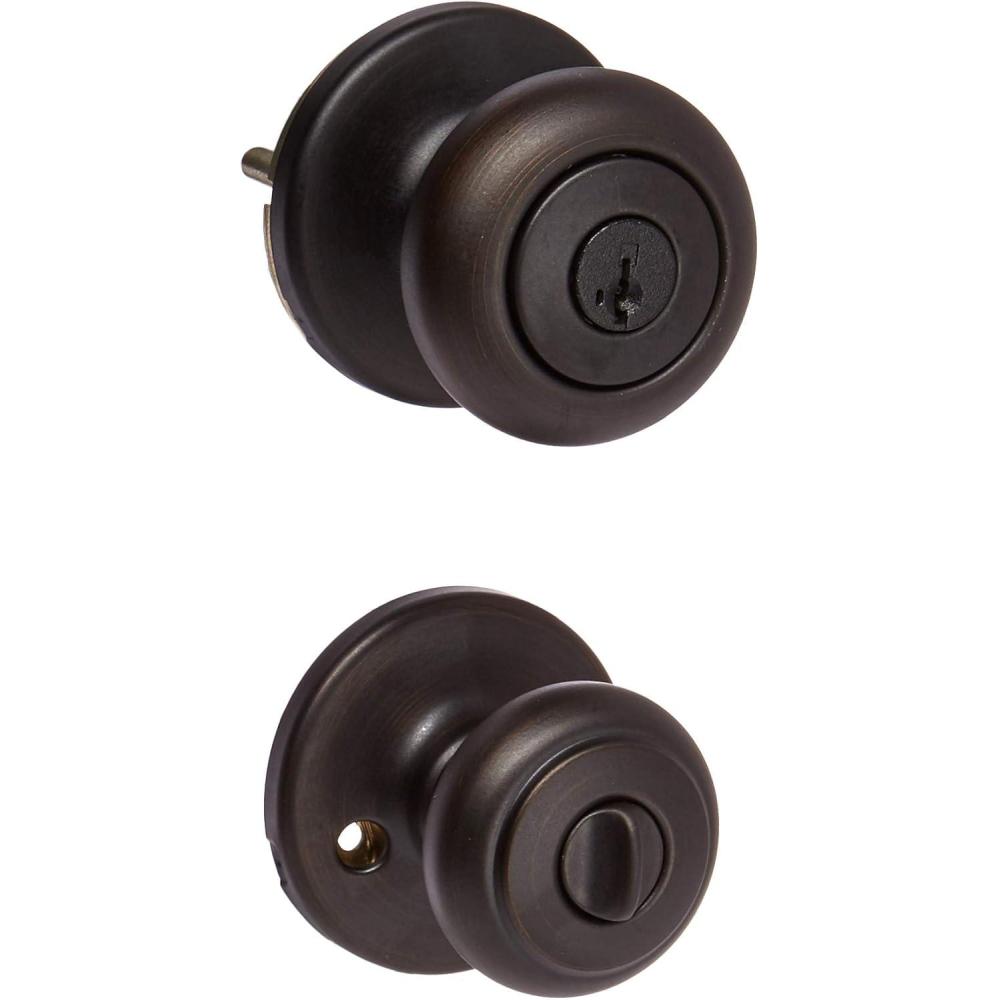 image:imageKwikset 400CV11PS Cove Keyed Entry Door Knobset with SmartKey Venetian Bronze