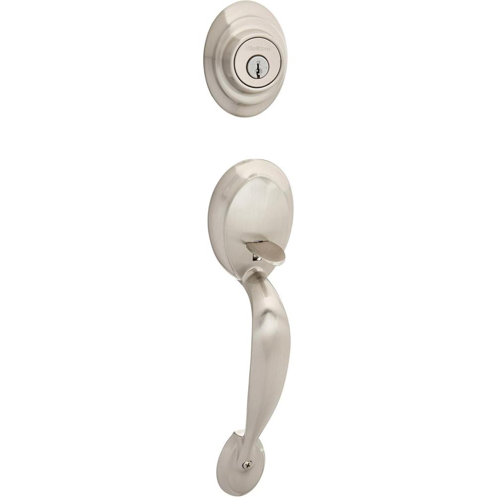 image:imageKwikset 687DALIP15 Satin Nickel Dakota Dakota Single Cylinder Handleset from The Kwikset Series Ex
