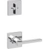 Kwikset 604CSLSQT-26 Casey Lever Interior Single Cylinder Handleset Trim with Square Rose Bright Chrome Finish