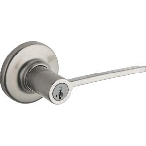 Kwikset Ladera 94050-576 Keyed Entry Lever featuring SmartKey in Satin Nickel