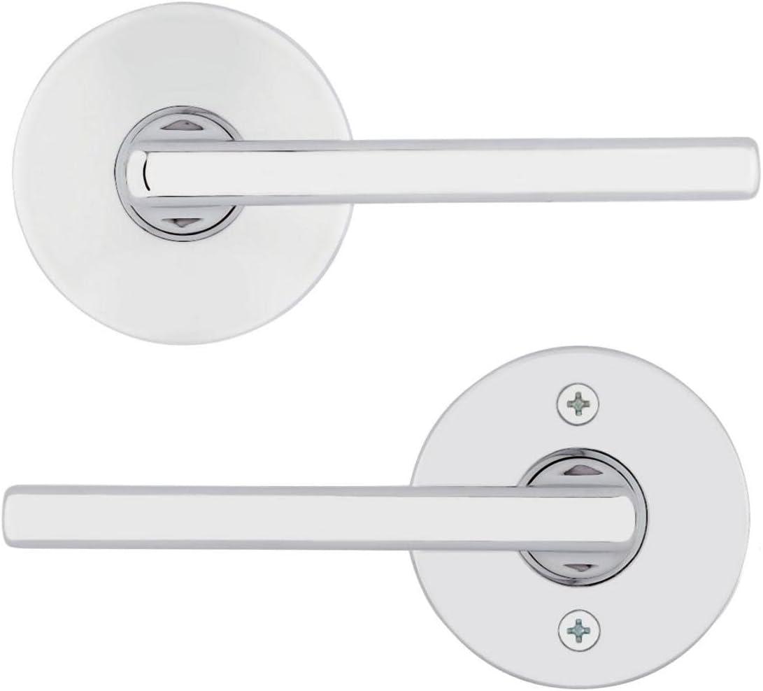 image:imageKwikset 720HFLRDT15 Halifax Lever with Round Rose Passage Door Lock with 6AL Latch and RCS Strike Satin Nickel Finish