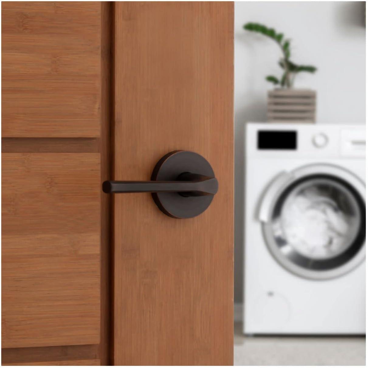 image:imageKwikset 720LSLRDT15 Lisbon Lever with Round Rose Passage Door Lock with 6AL Latch and RCS Strike Satin Nickel Finish