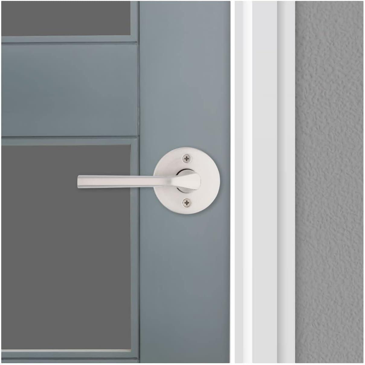 image:imageKwikset 720LSLRDT15 Lisbon Lever with Round Rose Passage Door Lock with 6AL Latch and RCS Strike Satin Nickel Finish
