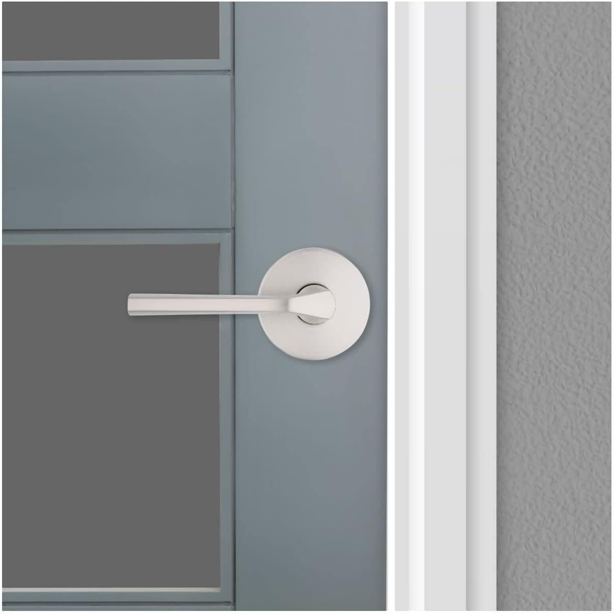image:imageKwikset 720LSLRDT15 Lisbon Lever with Round Rose Passage Door Lock with 6AL Latch and RCS Strike Satin Nickel Finish