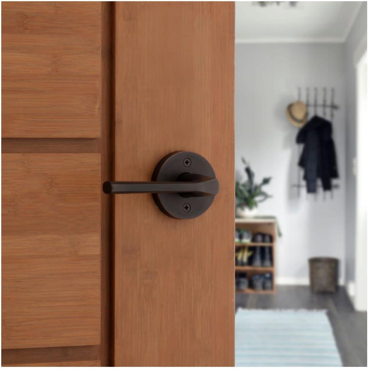 image:imageKwikset 720LSLRDT15 Lisbon Lever with Round Rose Passage Door Lock with 6AL Latch and RCS Strike Satin Nickel Finish