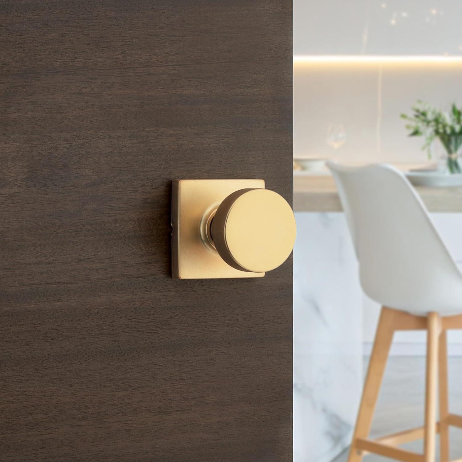 image:imageKwikset 720PSKSQT11P Pismo Knob with Square Rose Passage Lock with 6AL Latch and RCS Strike Venetian Bronze Finish