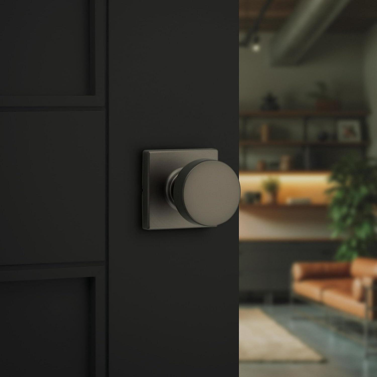 image:imageKwikset 720PSKSQT11P Pismo Knob with Square Rose Passage Lock with 6AL Latch and RCS Strike Venetian Bronze Finish