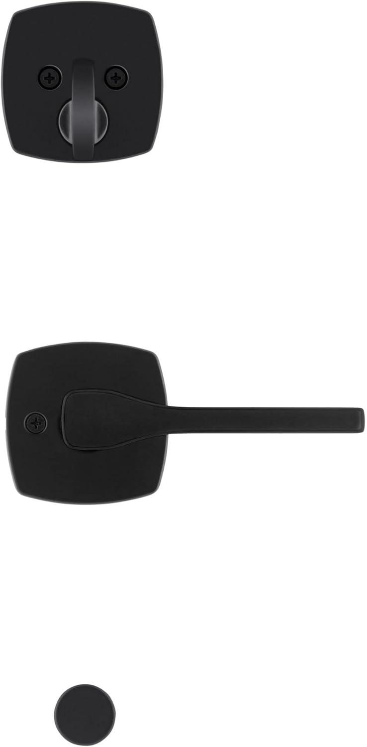 image:imageKwikset 971TPLMDT514 Single Cylinder Interior Tripoli Lever with Midtown Rose Trim Matte Black Finish