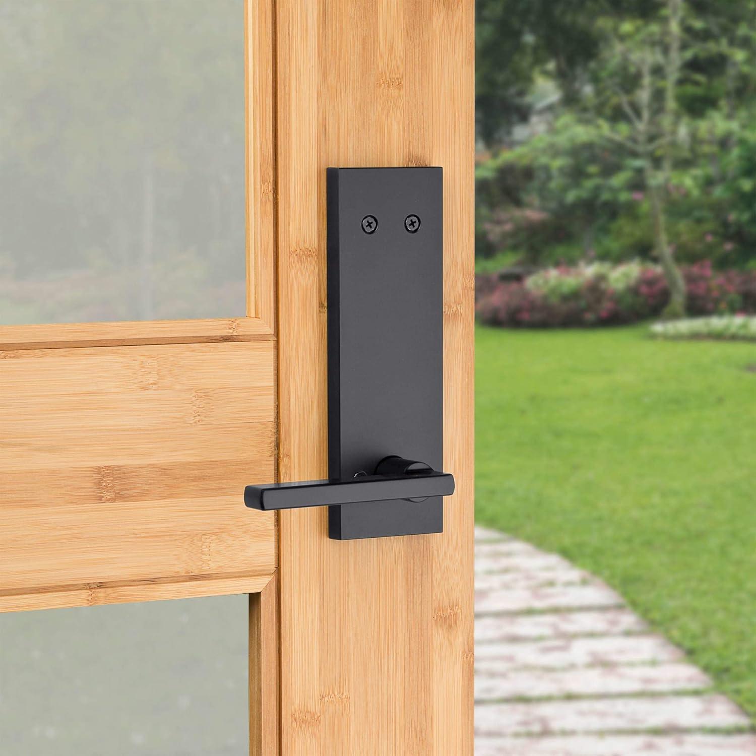 image:imageKwikset 973HFLSQF514 Dummy Interior Halifax Lever Trim with Square Full Escutcheon Matte Black Finish
