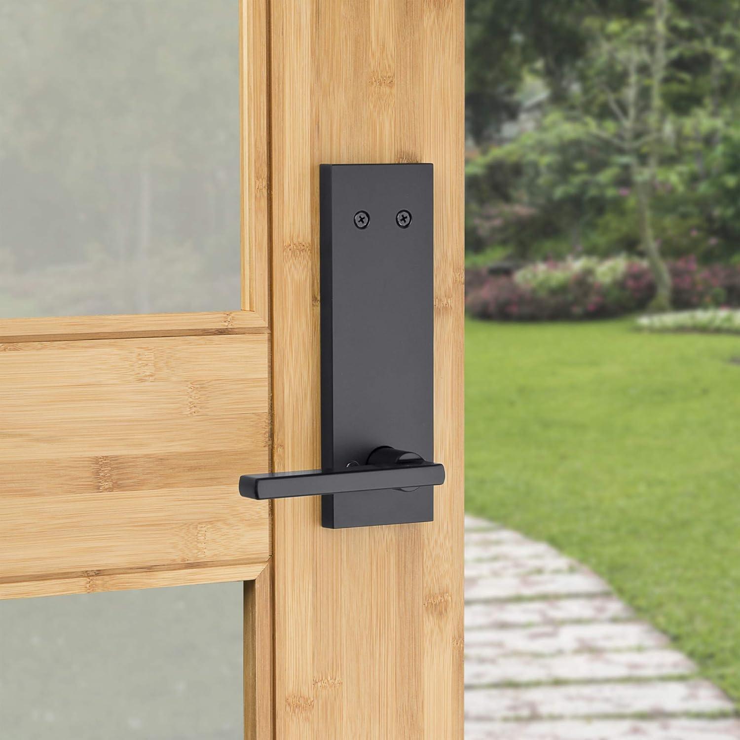 image:imageKwikset 973HFLSQF514 Dummy Interior Halifax Lever Trim with Square Full Escutcheon Matte Black Finish
