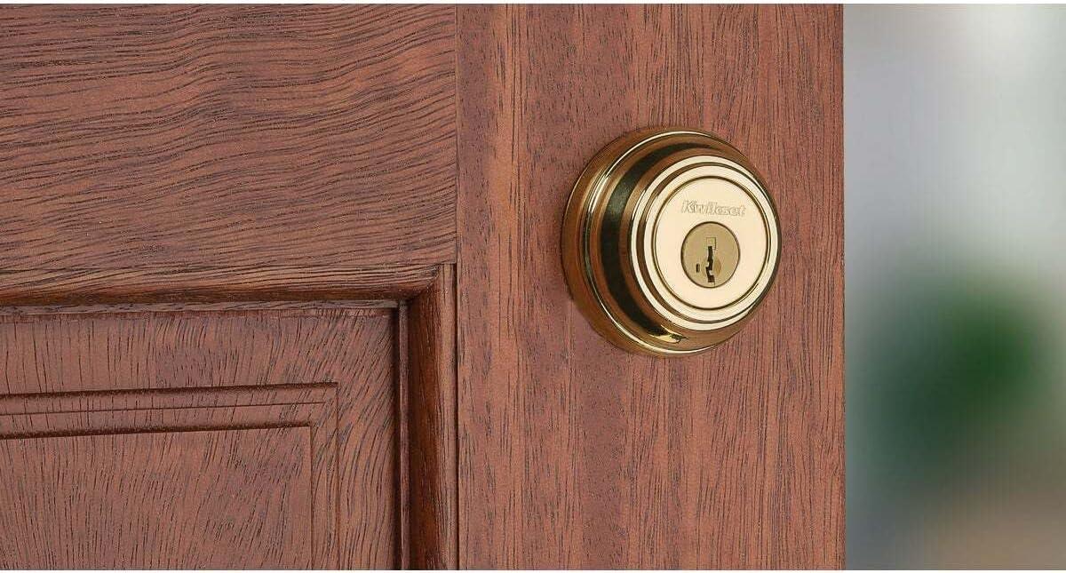 image:imageKwikset 980 3 SMT CP K4 V1 Signature Brass Single Cylinder Deadbolt with SmartKey Quantity 1