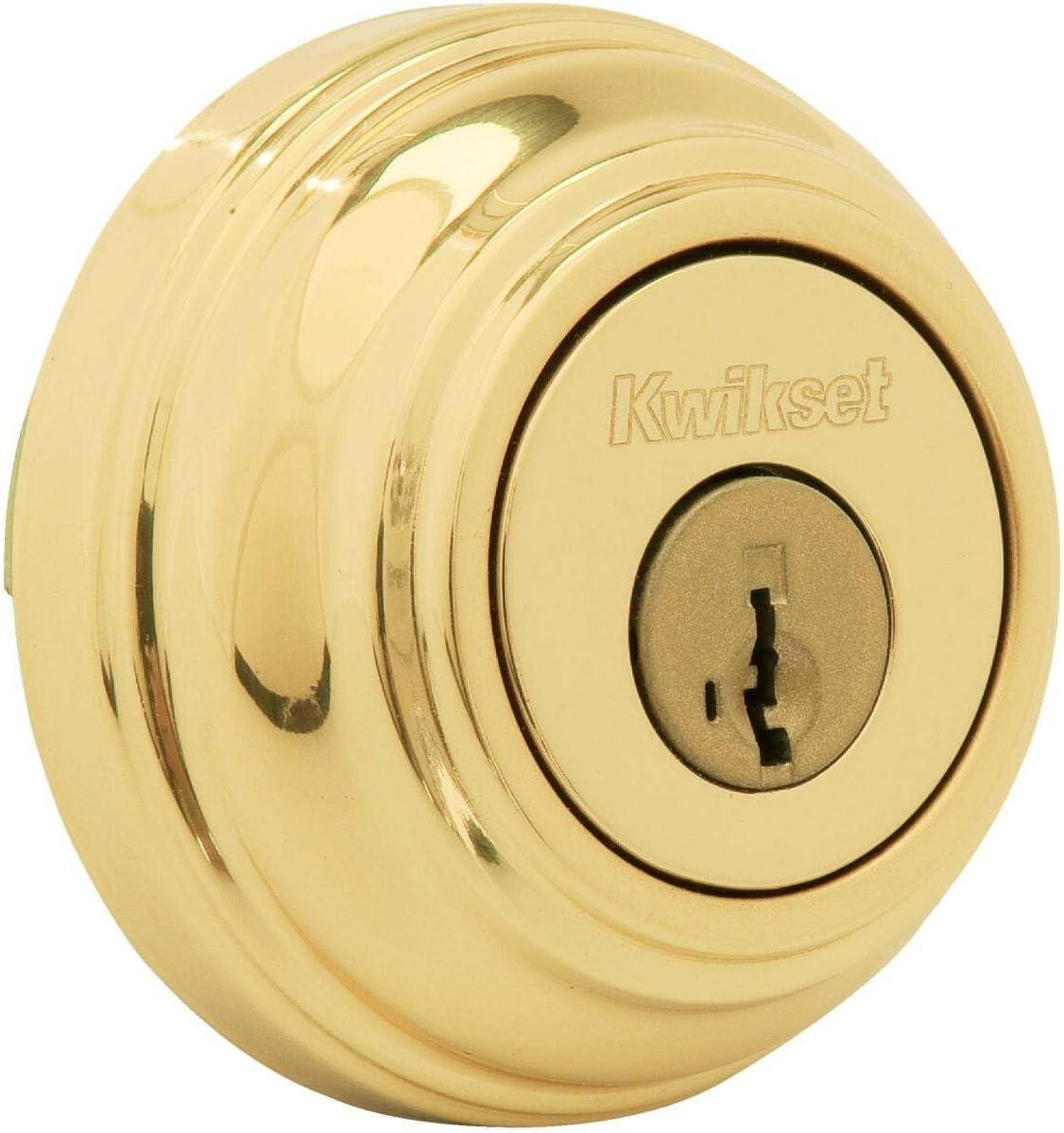 image:imageKwikset 980 3 SMT CP K4 V1 Signature Brass Single Cylinder Deadbolt with SmartKey Quantity 1