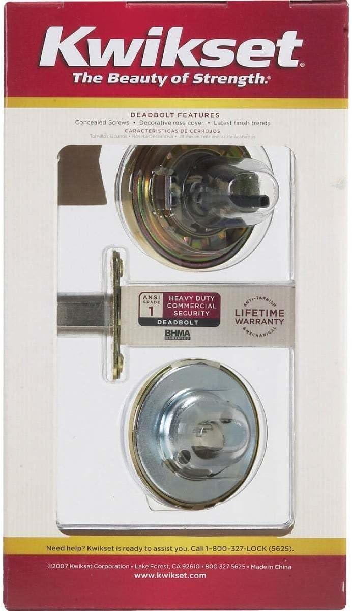 image:imageKwikset 980 3 SMT CP K4 V1 Signature Brass Single Cylinder Deadbolt with SmartKey Quantity 1