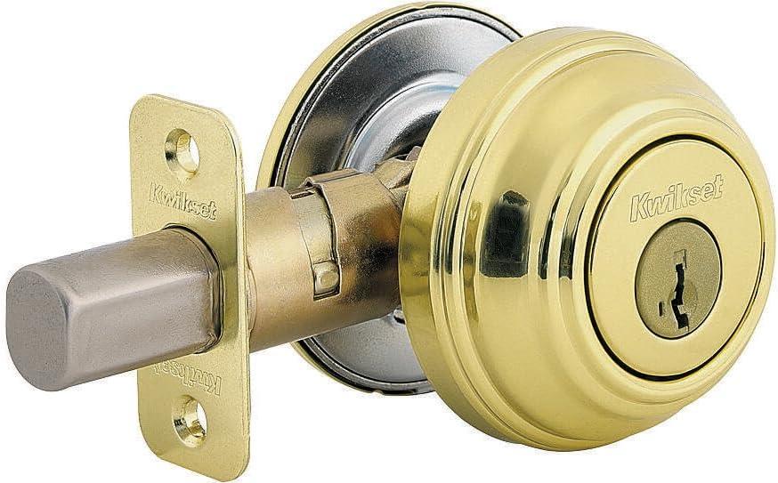 image:imageKwikset 980 3 SMT CP K4 V1 Signature Brass Single Cylinder Deadbolt with SmartKey Quantity 1