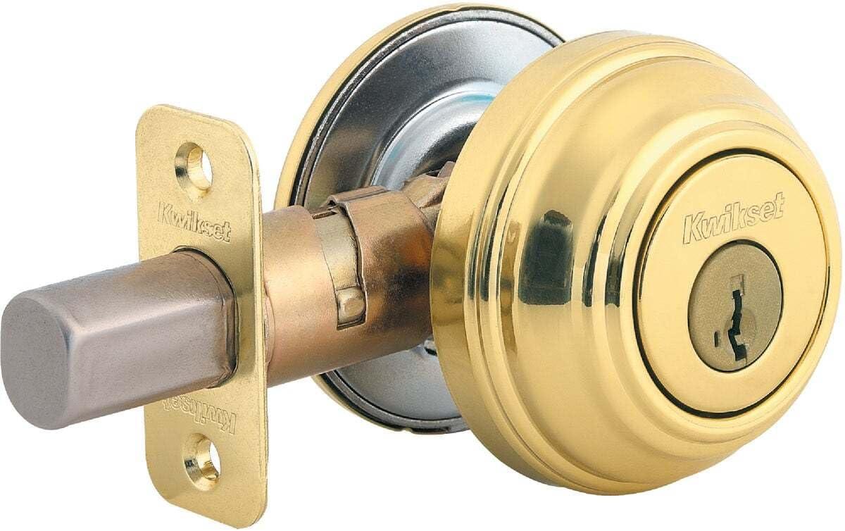 image:imageKwikset 980 3 SMT CP K4 V1 Signature Brass Single Cylinder Deadbolt with SmartKey Quantity 1