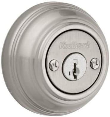 image:imageKwikset 985 15 SMT CP K4 V1 Signature Satin Nickel Double Cylinder Deadbolt with SmartKey Quantity 1