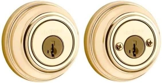 image:imageKwikset 985 3 SMT CP K4 V1 Signature Brass Double Cylinder Deadbolt with SmartKey Quantity 1